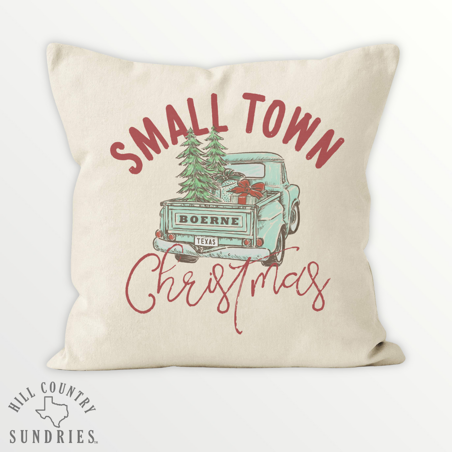 Boerne Small Town Christmas Throw Pillow