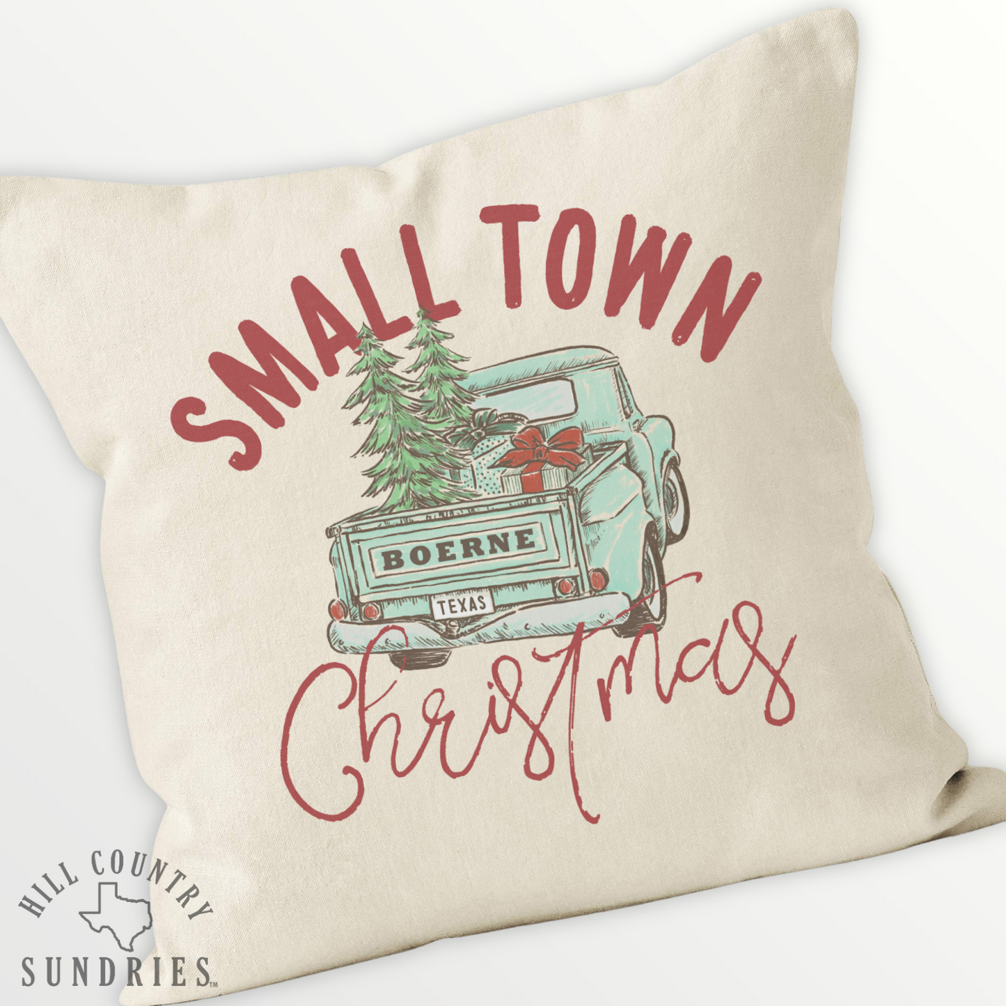 Boerne Small Town Christmas Throw Pillow