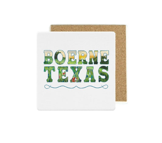 Boerne Texas Watercolor Stone Coaster